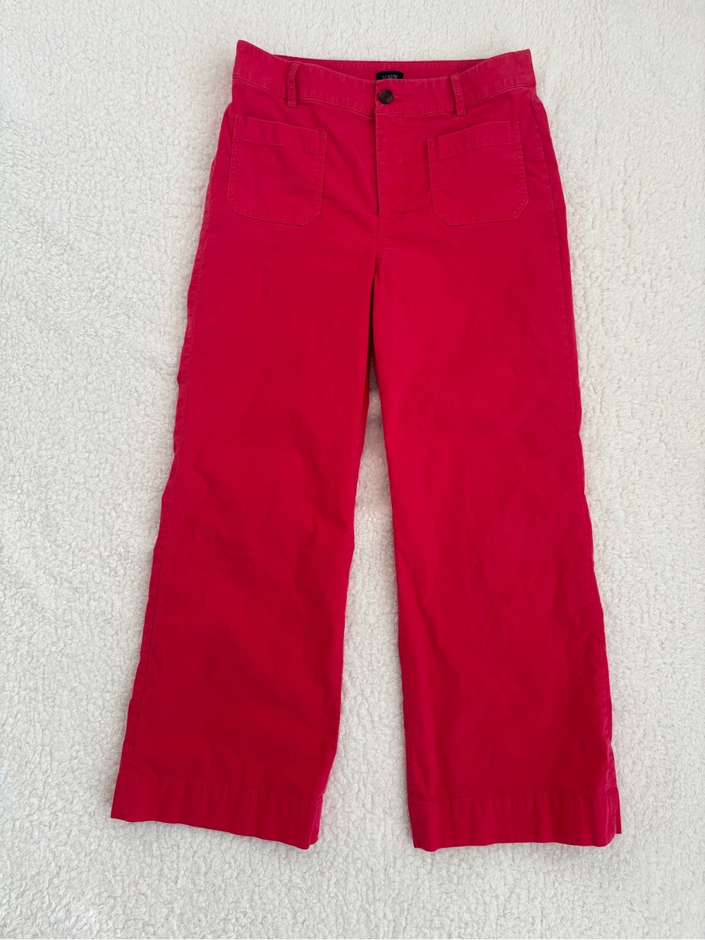 J.Crew Hot Pink Wide Leg Pants Cotton Linen Blend Trousers Size 29